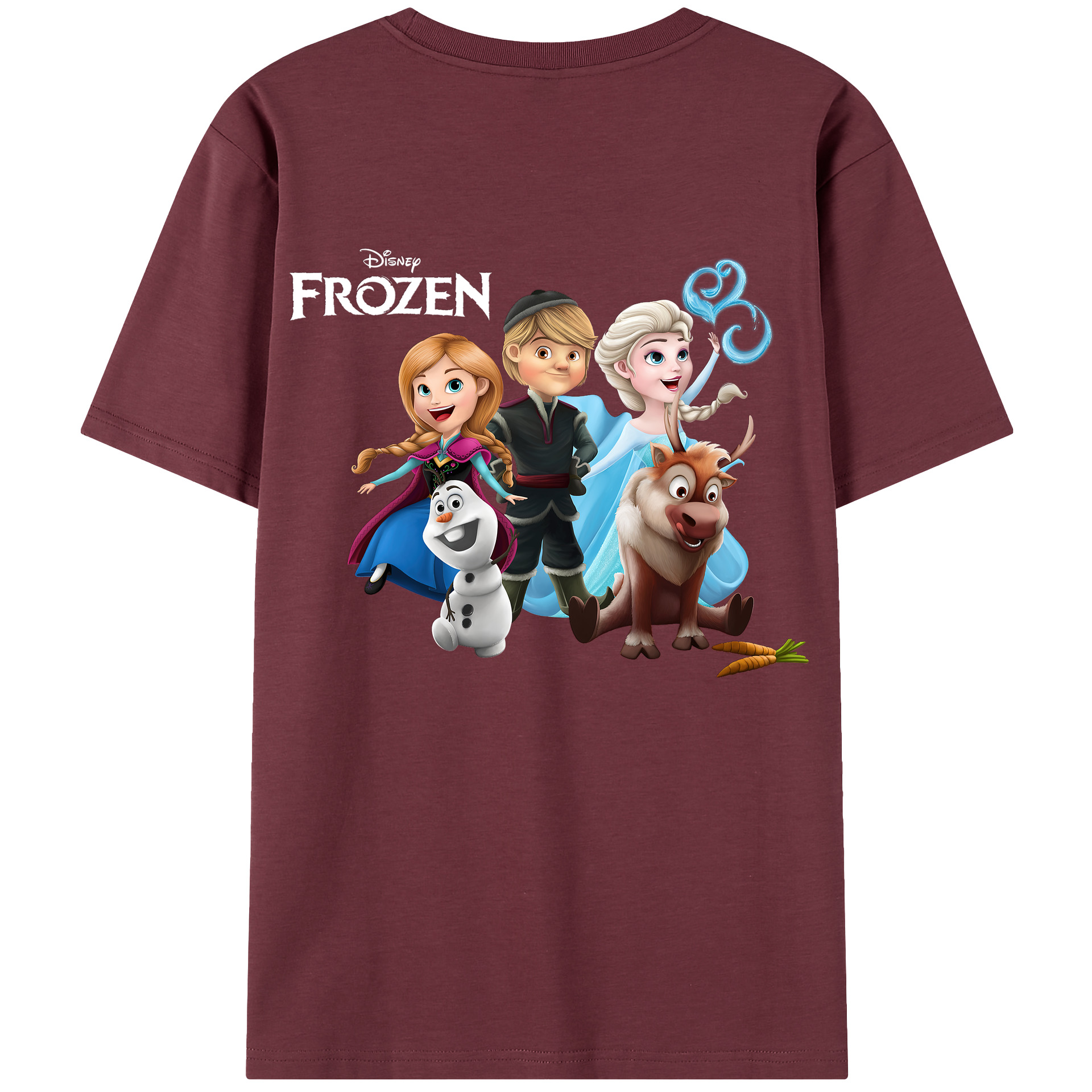 （画像用） アナと雪の女王 アンナ エルサ Frozen Anna Elsa 綿100％半袖Tシャツ（背面プリント）